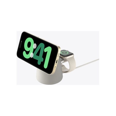 Satechi Belkin BOOST CHARGE 2-in-1 Wireless Charging Dock with MagSafe 15W - Sand (WIZ020VFH37)