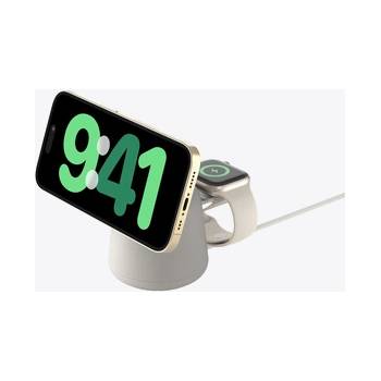 Satechi Belkin BOOST CHARGE 2-in-1 Wireless Charging Dock with MagSafe 15W - Sand (WIZ020VFH37)