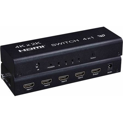 PremiumCord HDMI switch 4:1 s audio výstupy (stereo, toslink, coaxial) khswit41c – Sleviste.cz