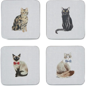 Cooksmart ® Комплект от 4 сини подложки с Curious Cat - Cooksmart ® (1735)