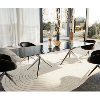 DELIFE Edge 300 x 100 sklo s reliéfem kouřově černé 3D design Estelar kulatý nerezová ocel