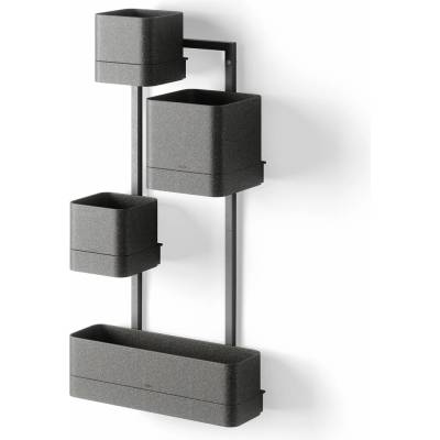 Umbra Závěsný květináč Cubico šedý modulární plastový na balkon a terasu 72,6 cm