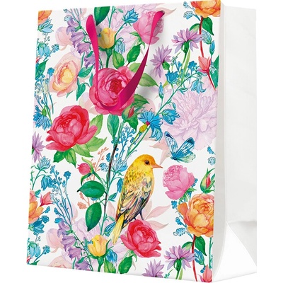PAW Dárková taška large 26,5x33,5x13 cm Bird with Flowers