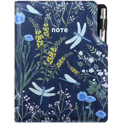 Notes DESIGN B5 čtverečkovaný modrý vážky