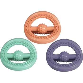 Flamingo Tri ring rubber - Дентална играчка за кучета за дъвчене, масажираща венците , 11/14.5 см. /три цвята