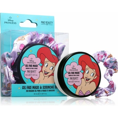 Mad Beauty Disney Princess Ariel hydratačná gélová maska na tvár 30 ml + Mad Beauty Disney Princess Ariel gumička do vlasov 1 ks