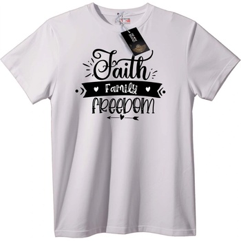 NOONEBRAND Тениска Вяра Семейство Свобода - 7XL, White