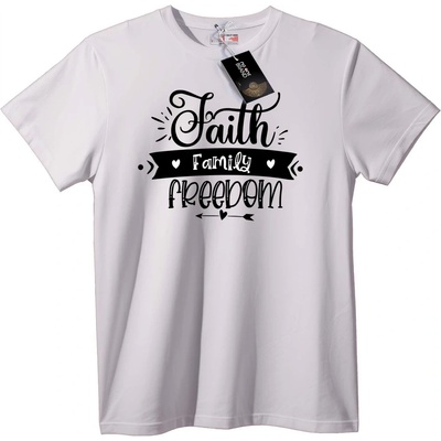 NOONEBRAND Тениска Вяра Семейство Свобода - 7XL, White