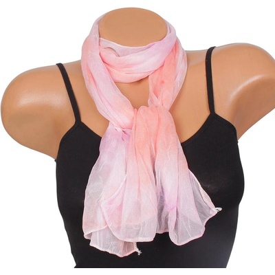 Стилен дамски шал в цвят праскова и розово