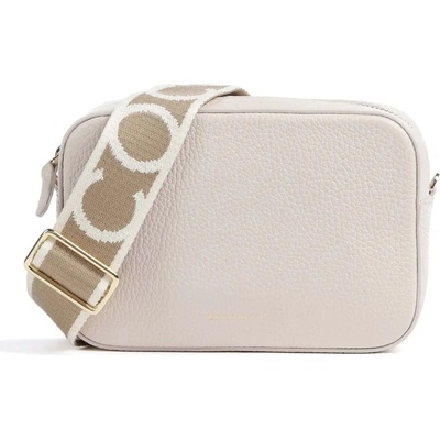 Coccinelle kožená crossbody kabelka malá krémová
