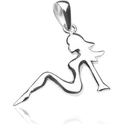 Šperky eshop Přívěsek ze stříbra 925 sedící žena V4.10