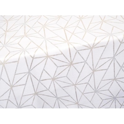 SCANquilt ubrus Gala Lurex fragments bílozlatostříbrná 150x220cm