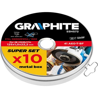 Graphite Rezací kotúč 125 x 1.0 22.2 mm 55H572 10 ks