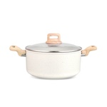 Voltz Тенджера Voltz Nice OV54418E28, 28x11.5 см, 6.8 л, Мраморно покритие, Индукция, Кремав меланж