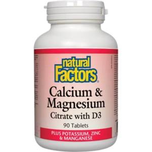 Natural Factors Calcium & Magnesium Citrate with D3, 90 таблетки, Natural Factors (1607 NF)
