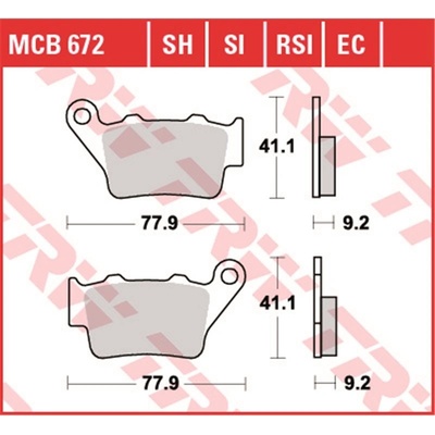 Zadní brzdové destičky TRW / Lucas BMW F650 650 ST 1997 - 1999