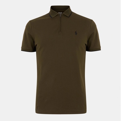 Ralph Lauren Риза с къс ръкав Polo Ralph Lauren Men's Zipped Short Sleeve Shirt - Company Olive