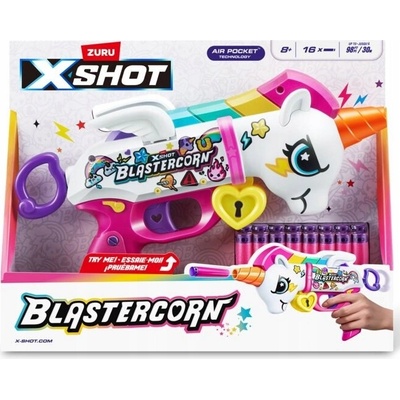 ZURU XShot Pistole na šipky Jednorožec 16 šipek - 36729 pro holčičku