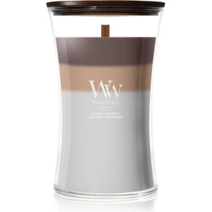 WoodWick Trilogy Radiant Cashmere ароматна свещ с дървен фитил 610 гр