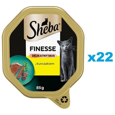 SHEBA Finesse pre dospelé mačky s kuracím mäsom v pene 22×85 g