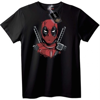NOONEBRAND Тениска Deadpool - Червено и Черно Герой - L, White