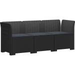 vidaXL Пейка за градина с Cushions във вид на ратан ПП Антрацит (3443821)