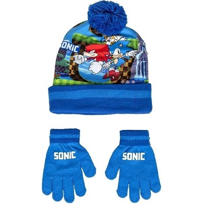Komplet čepice nákrčník a rukavice Sonic