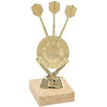 Šípkarská trofej 3 šípky a terč 14cm vysoká