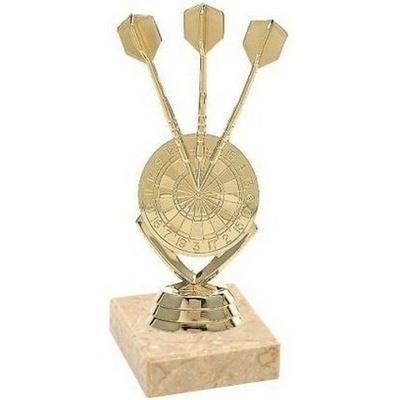 Šípkarská trofej 3 šípky a terč 14cm vysoká