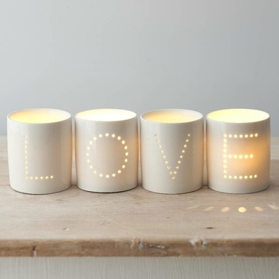 Set 4 svícnů LOVE