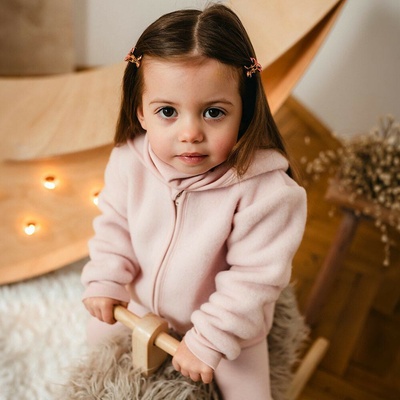 Eevi Merino detská fleecová bunda ružová