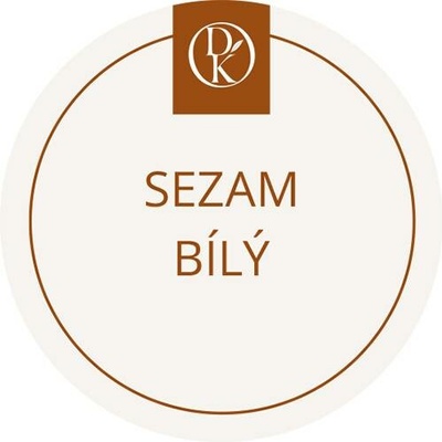 Davídkovo koření Etiketa Sezam bílý béžová průměr 4,5 cm 1 ks