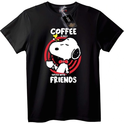 NOONEBRAND Тениска Snoopy Кафе приятели - 2XL, White