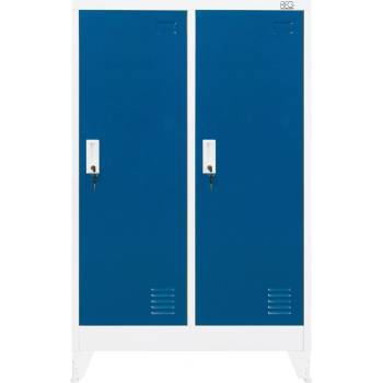 RFG Двоен метален гардероб RFG с две врати, 80 х 40 х 120 cm, бял със сини врати