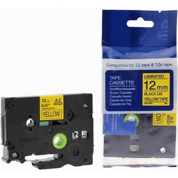 Pro Brother Съвместима лента с Brother TZ-631 / TZe-631, 12mm x 8m, черен печат / жълт фон (TZe631)