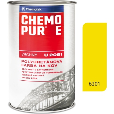 Chemopur E U2081 6201 žltá stredná vrchná polyuretánová farba na kov, betón, drevo 0,8L