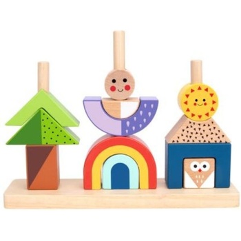 Tooky Toy Tooky Toy: Дървена Монтесори конструкция - Екскурзия денем и нощем (TH376)