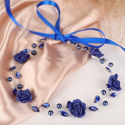 Naishide Jewelry Ozdoba do vlasů Modrá růže