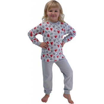 Esito dívčí pyžamo Statečné srdce šedá / bílá