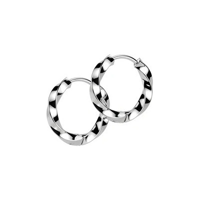 Šperky4U Ocelové náušnice kruhy kroucené OPN1976-13