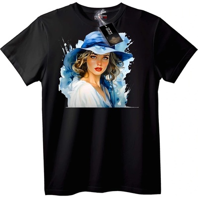 NOONEBRAND Тениска Синя Шапка Акварел - 2XL, White