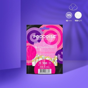 STALEKS Сменяеми файлове на мека основа за диск за педикюр Pododisc XS размер 100 грит /50бр. / (PDFS-10-100w)
