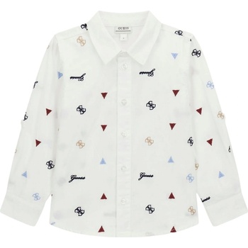 Guess Риза с дълъг ръкав и копчета Guess - Триъгълници, бяла, 12 м (20261-N6RH03-WBHQ1-F020-12M)