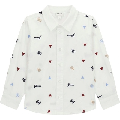 Guess Риза с дълъг ръкав и копчета Guess - Триъгълници, бяла, 12 м (20261-N6RH03-WBHQ1-F020-12M)