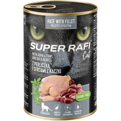 RAFI Super Rafi Cat Sterilised P&F Guinea fowl and Duck hearts 400 г