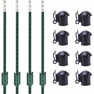 Sada T-sloupky pro elektrický ohradník 182 cm + krytky s izolátorem - 50 ks