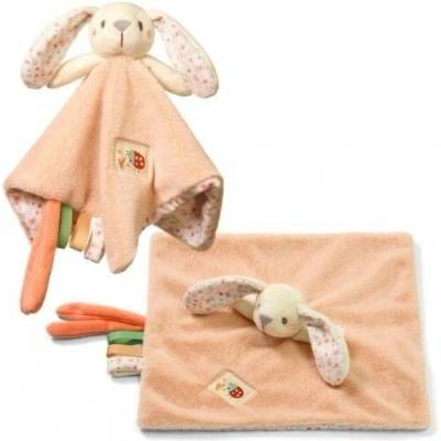 BabyOno Přítulníček mazlíček s chrastítkem Baby Bunny. 25 x 25 cm