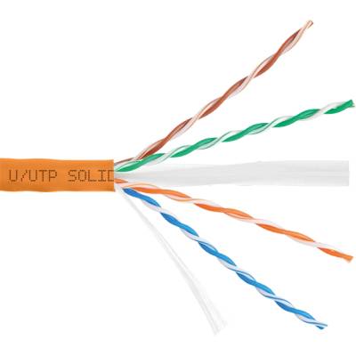 NIKOMAX Стенен кабел U/UTP CAT6, 23AWG, вътрешен, 305m, оранжев (NMC 4140C-OR)
