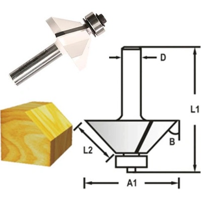 Makita D-48692 hranová fréza s ložiskem 8 mm