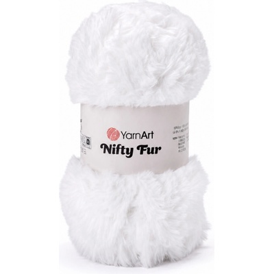 Pletací příze YarnArt NIFTY FUR 8401bílá, chlupatá, efektní, 100g/80m
